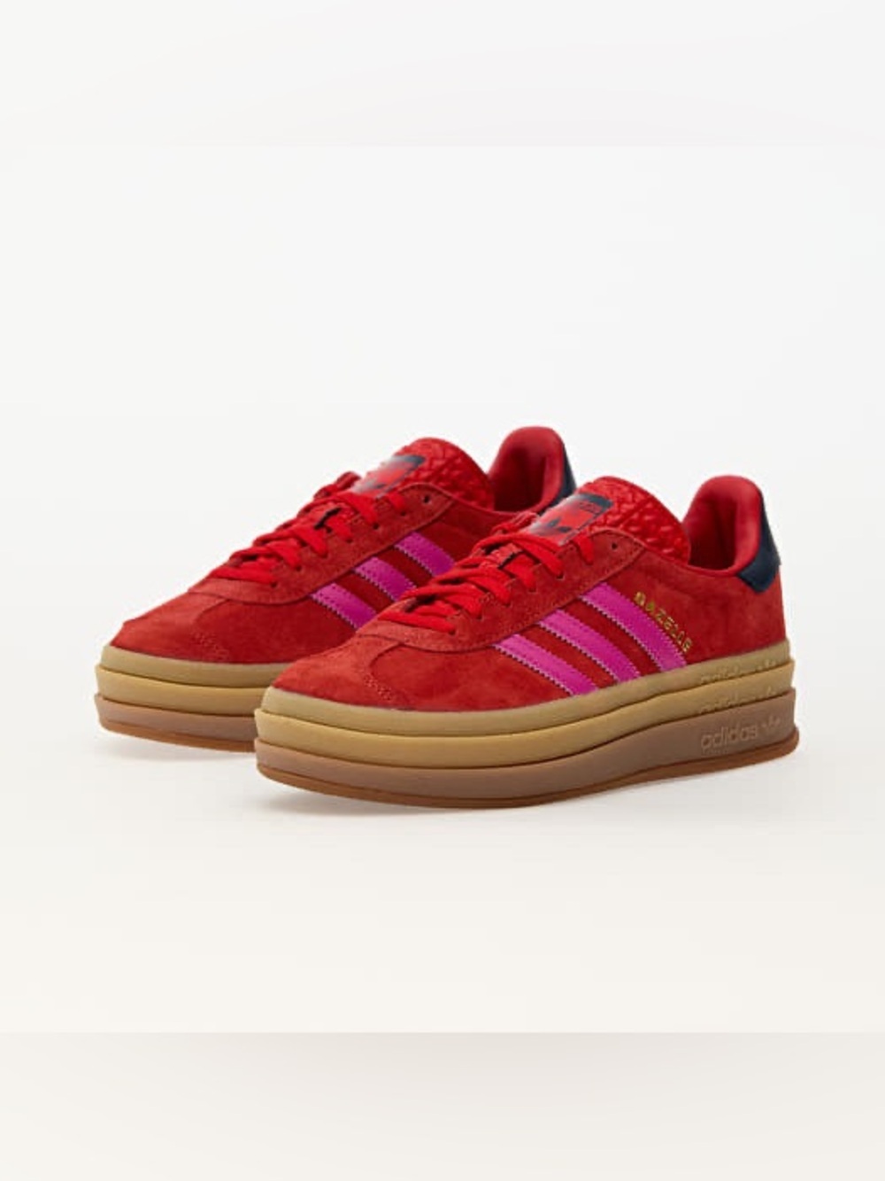 Adidas Gazelle Bold Suede Gum Sole Womens Sneakers In Red Pink SZ 7 - Picture 5 of 7